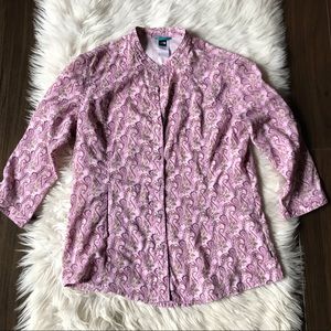 North Face pink and purple paisley print shirt